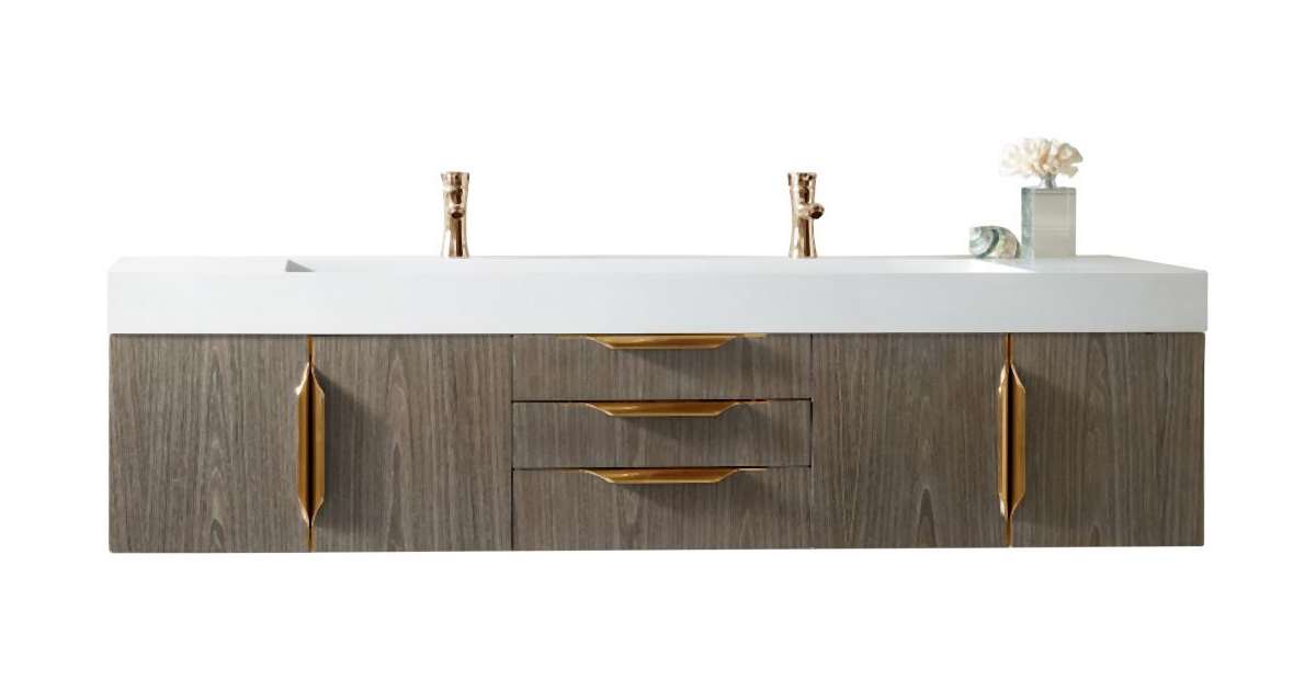 James Martin Vanities 389-V72D-AGR-G-GW-LQ Mercer Island 72