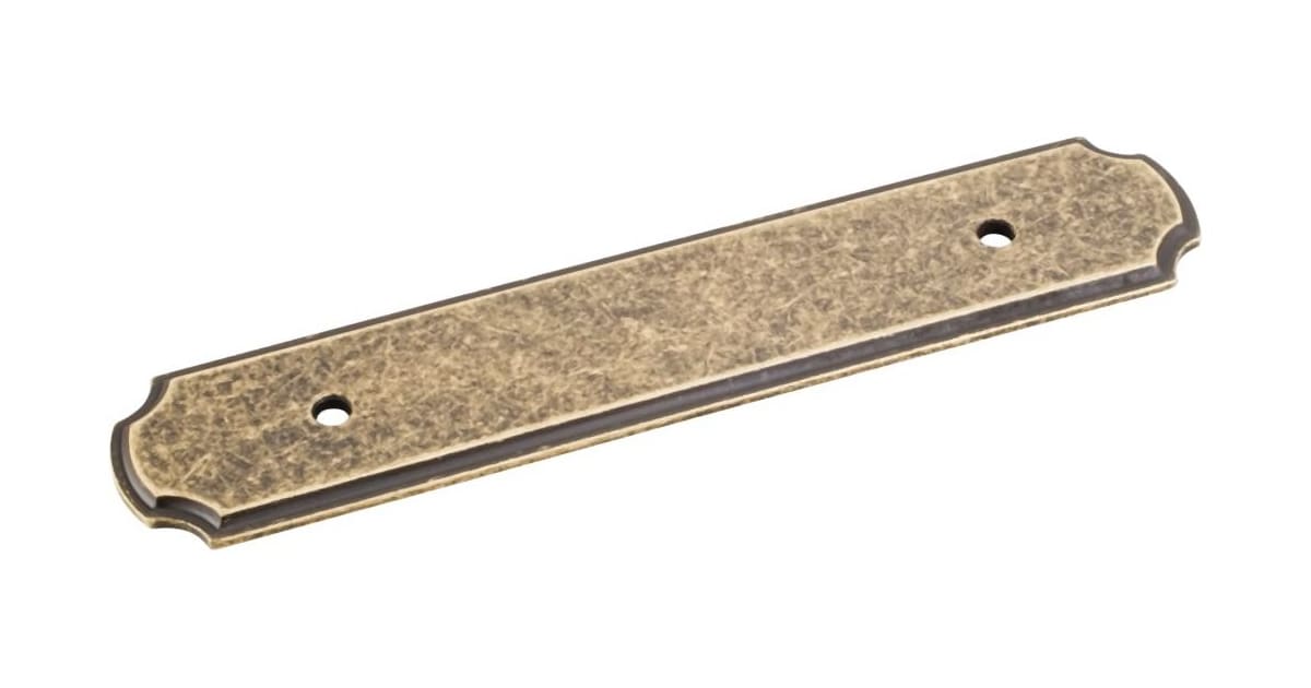 Jeffrey Alexander Beveled Trim Backplate – 6" X 1.25", 96mm Center, Satin Black Nickel Finish, For Cabinet Pulls & Handles