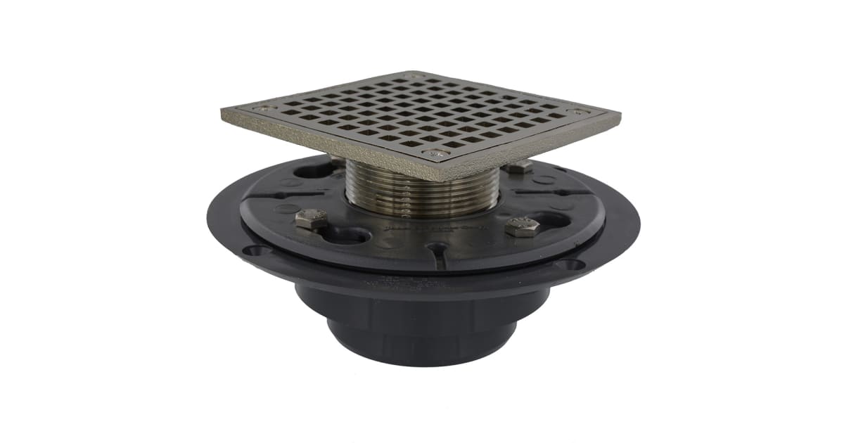 Jones Stephens D50138 2 X 3 PVC LOW PROFILE DRAIN WITH BN SQUARE SPUD jones-stephens-d50138-2-x-3-pvc-low-profile-drain-with-bn-square-spud