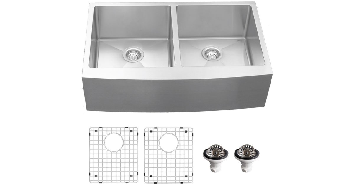 Karran USA EL88PK1 Elite 36" Farmhouse Double Basin