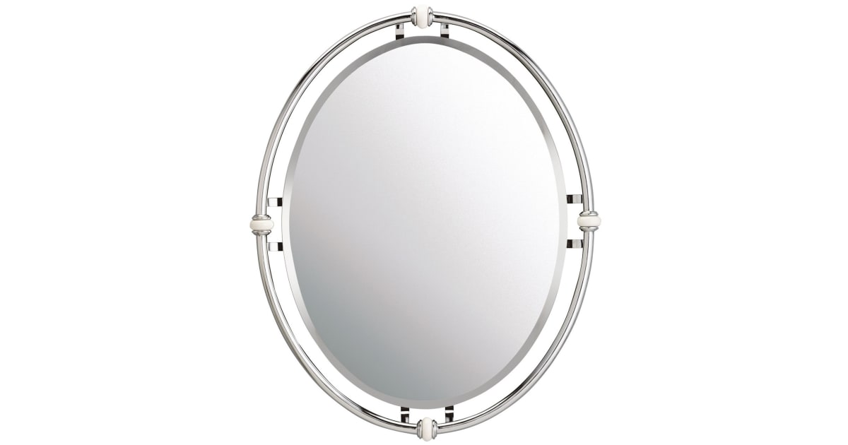 Oval Small Brushed Nickel Bathroom Vanity Mirrors