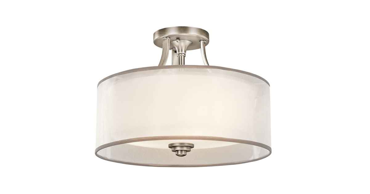 Lacey 28 5 Light Semi Flush in Pewter