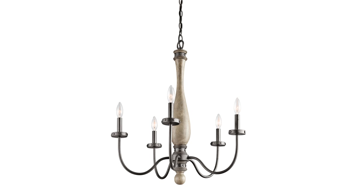 Kichler 43322DAG Evan SingleTier CandleStyle Chandelier
