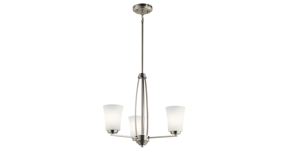 Kichler 44050NI Tao 3 Light 213/4" Wide Chandelier