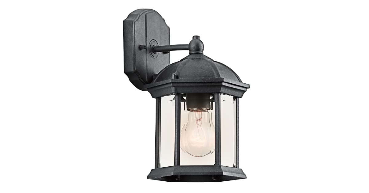 Kichler 49183BK Barrie 11" Outdoor Wall Light with Beveled