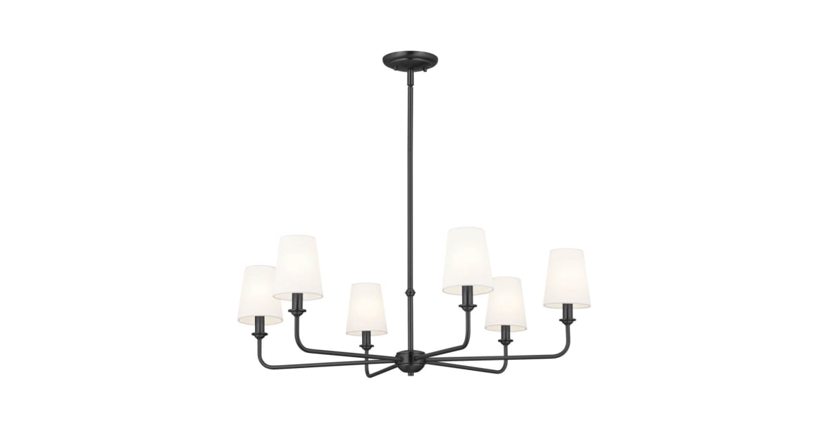 Kichler 52516BK Pallas 6 Light 32" Wide Chandelier with