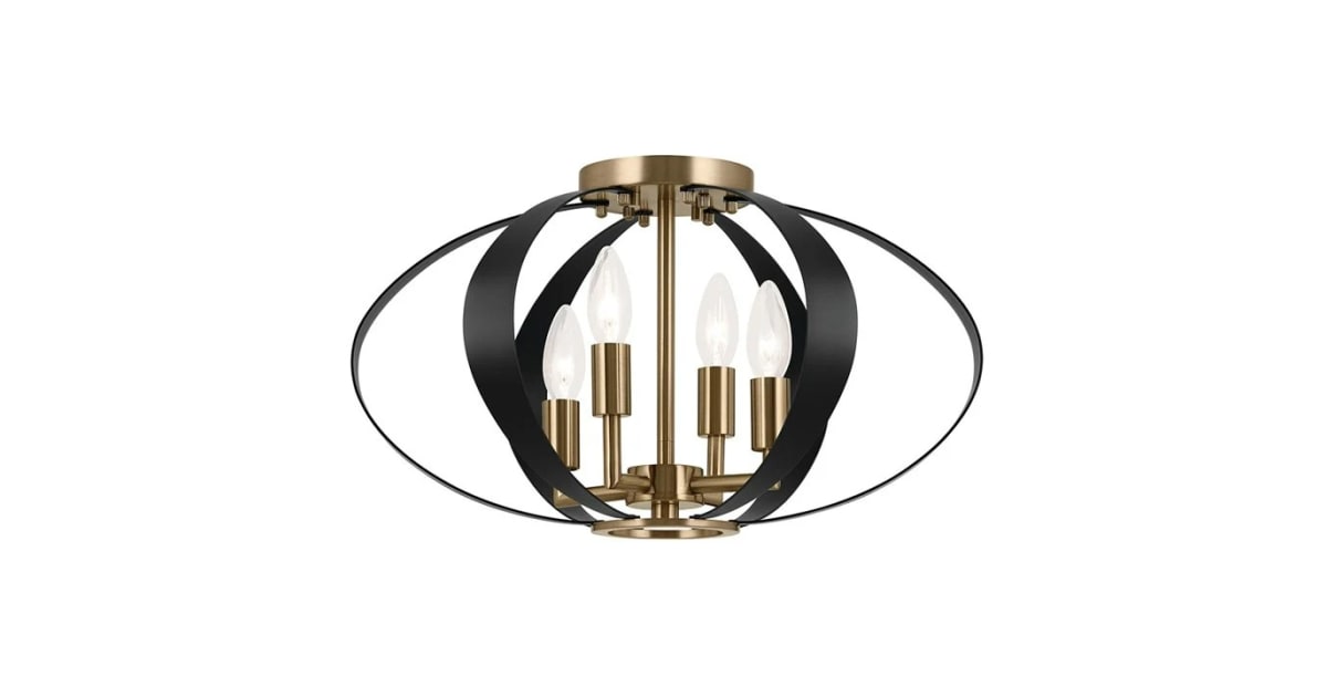 Kichler 52588CPZ Cecil 4 Light 18" Wide Semiflush Ceiling