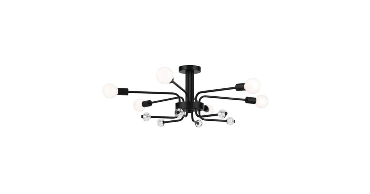 Kichler 52602BK Ocala 6 Light 25" Wide Semiflush Ceiling