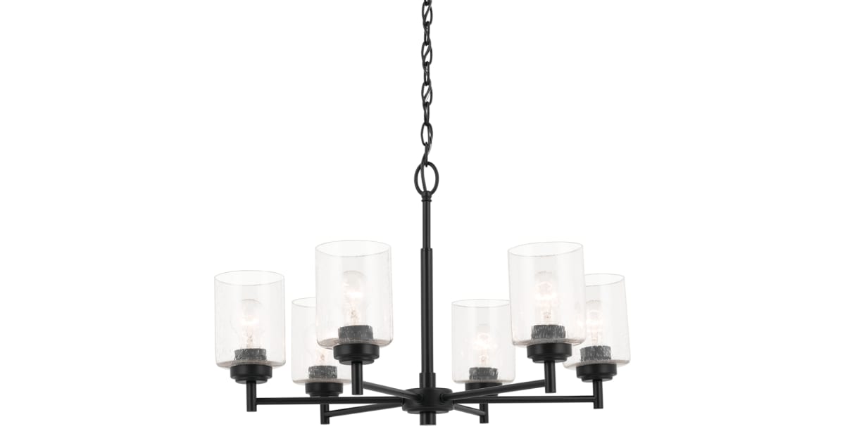 Kichler 52616BK Winslow 6 Light 26" Wide Chandelier
