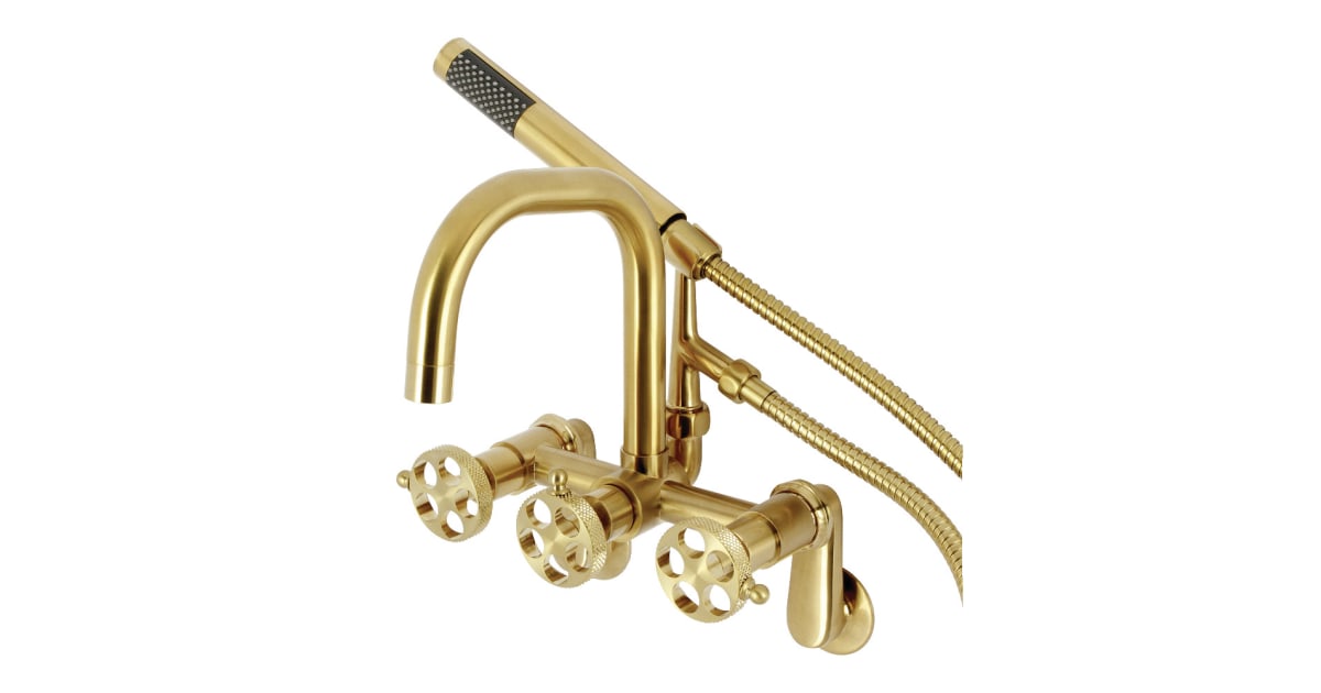 Kingston Brass AE8457RKX Webb Wall Mounted Tub Filler with