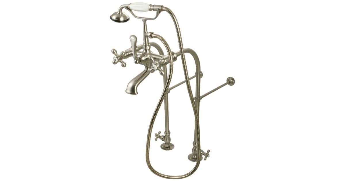 Kingston Brass Vintage Badewannen-Armatur | Clawfoot Filler Mit Porzellan-Griffen | Poliertes Chrom