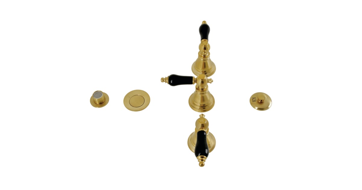 Kingston Brass KB142 Badewannen-/Dusch-Armatur Doppelgriff – Poliertes Messing, 12,7 Cm Auslauf | Mit Massivem Messing & Acryl-Knäufen