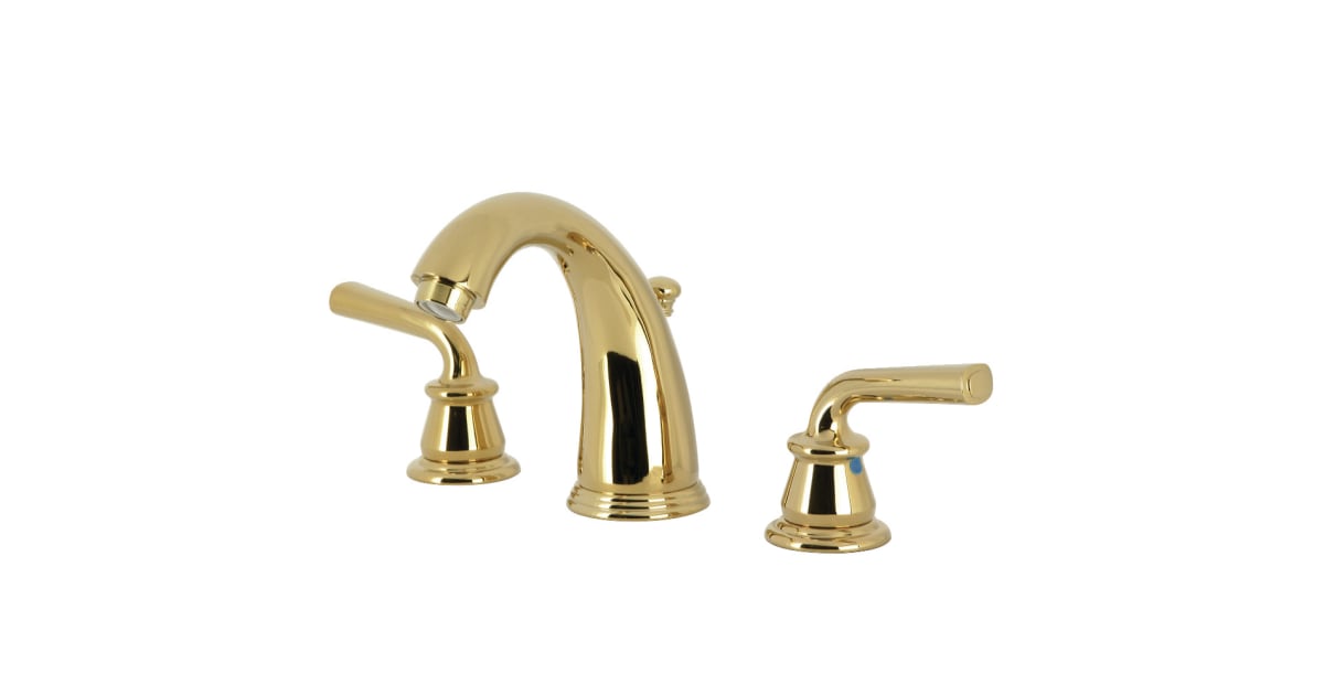 Kingston Brass Millennium-Cross 8 Inch Widespread 2-Handle Bathroom Faucet In Brushed Nick - View #4