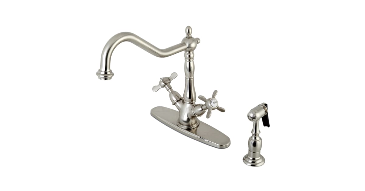 Kingston Brass Essex Badezimmerarmatur | Wandmontage | 20,3 Cm Abstand | Gebürstetes Nickel | Aus Messing