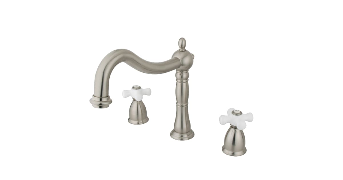 Kingston Brass Satin Nickel Vintage Two Handle Roman Tub Filler Faucet
