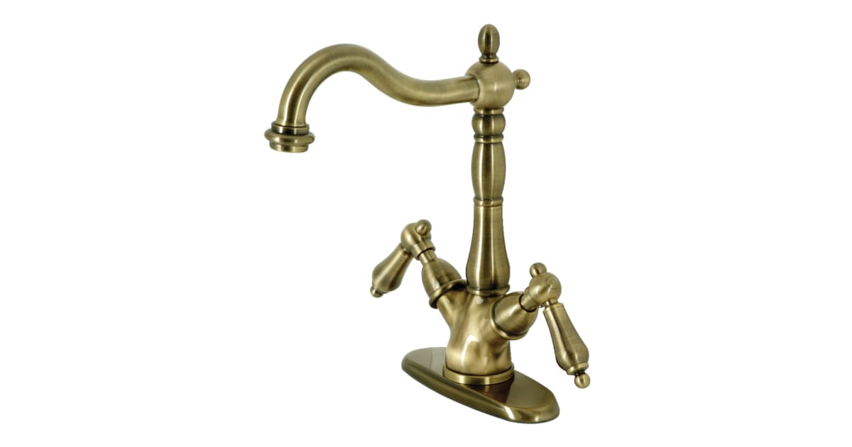 Kingston Brass KB1491AL Heritage Two-Handle Bar Faucet Polished Chrome