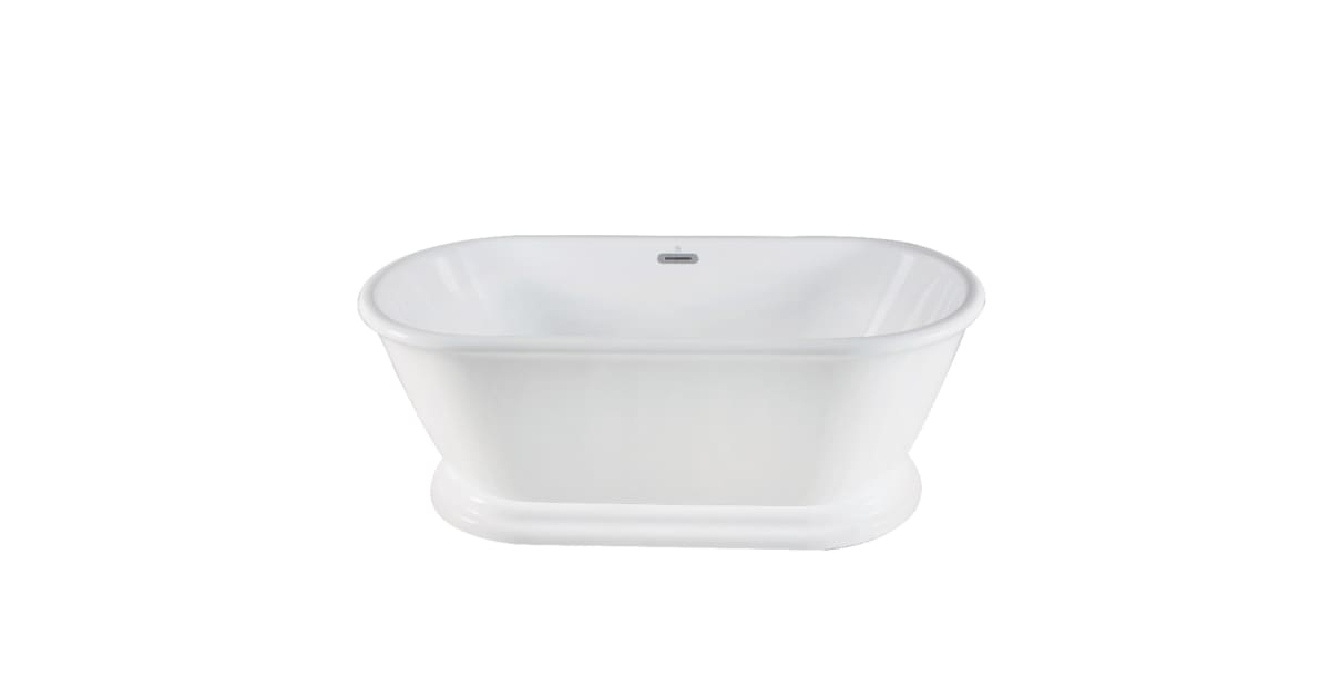 Kingston Brass VTDE663124 66" Pedestal Acrylic Soaking Tub