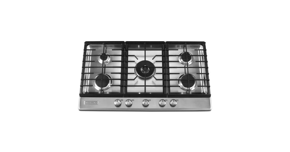 KitchenAid KFGS366VSS 36 Inch Gas Cooktop with Knob
