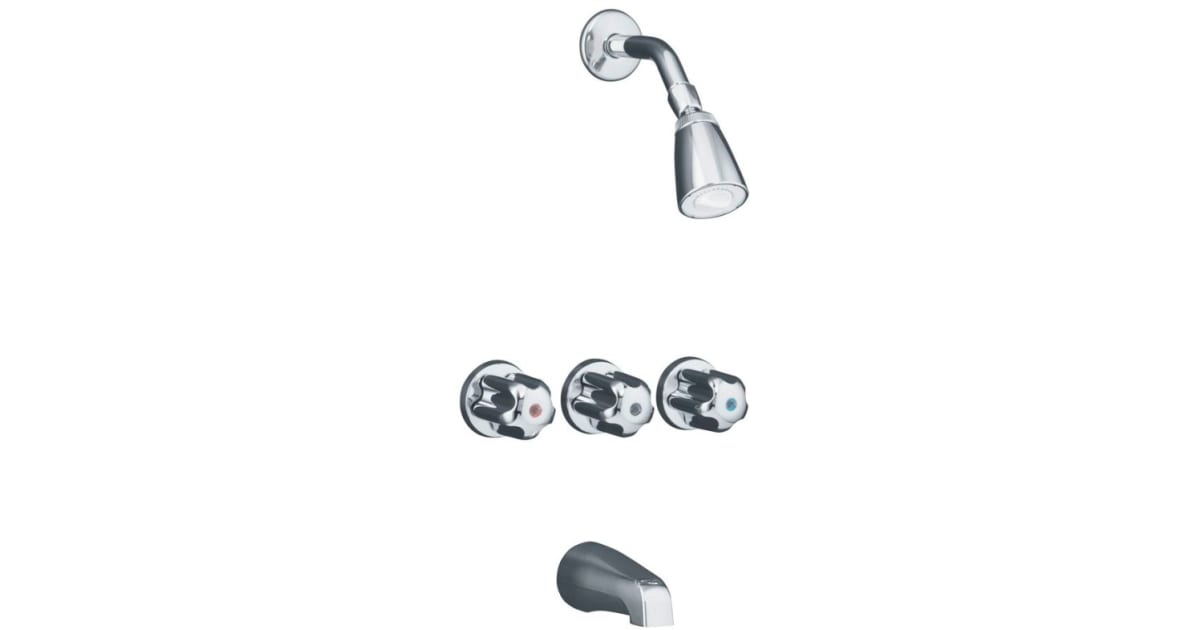 Kohler K11618UDCP Faucet Tub and Shower Triple Handle