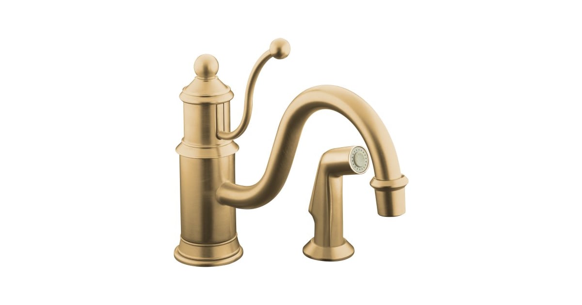 Kohler K-169-BV Single Handle Kitchen Faucet with Side Spray from the ...
