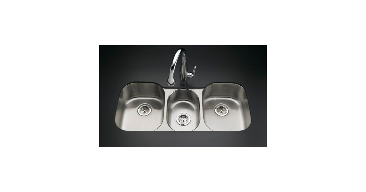 Kohler K3165NA Triple Basin Stainless Steel Kitchen Sink