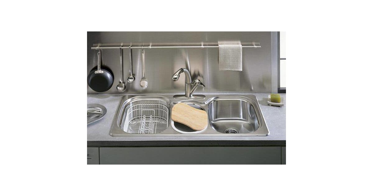Kohler K32221NA Triple Basin Stainless Steel Kitchen