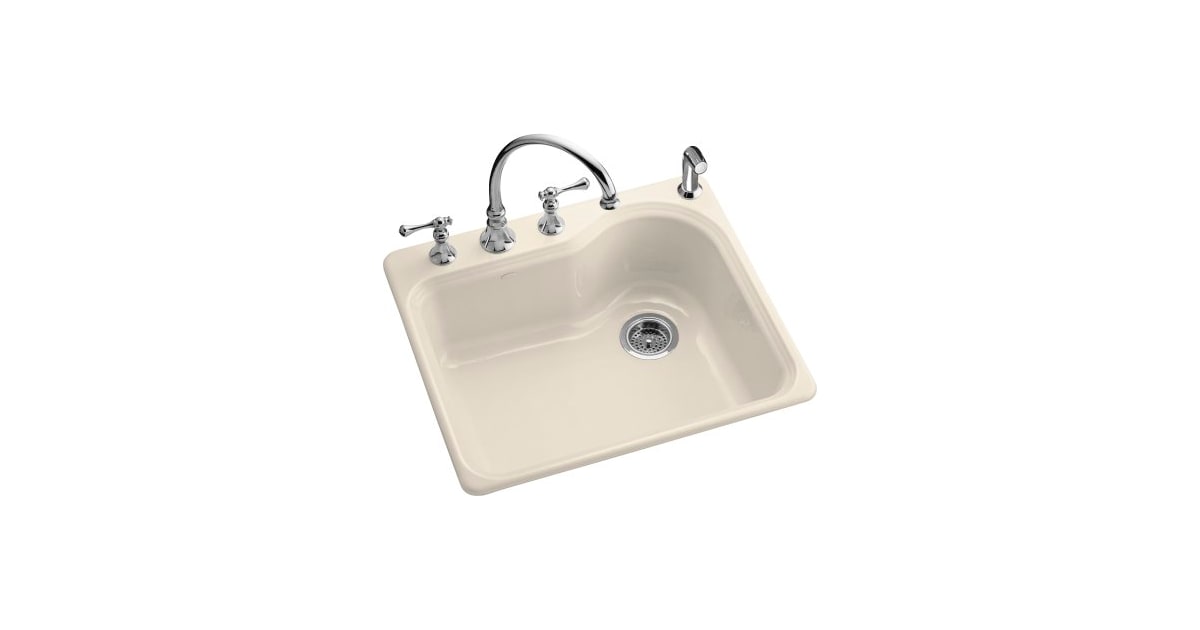 Kohler K5802447 Single Basin Cast Iron Kitchen Sink