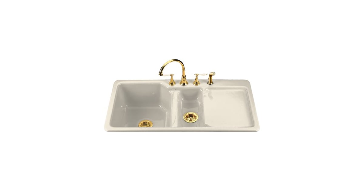 Kohler K5904447 Double Basin Cast Iron Kitchen Sink
