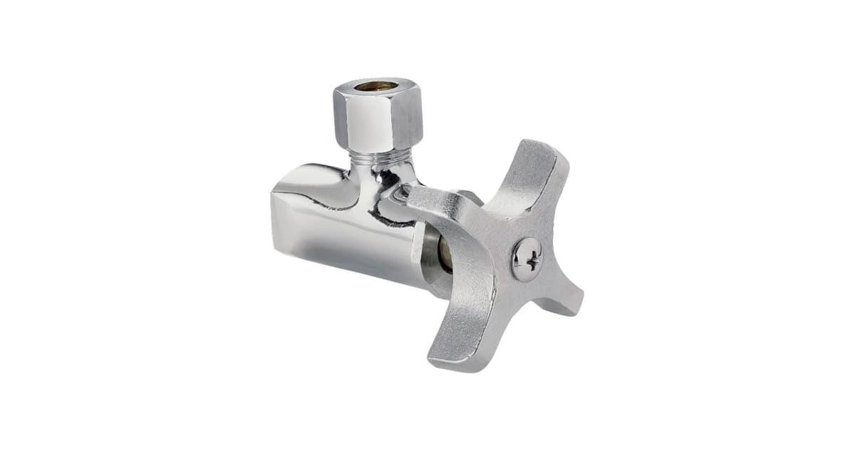 Kohler K-7662-CP Angle Stop with Four-Arm Handle and 3/8