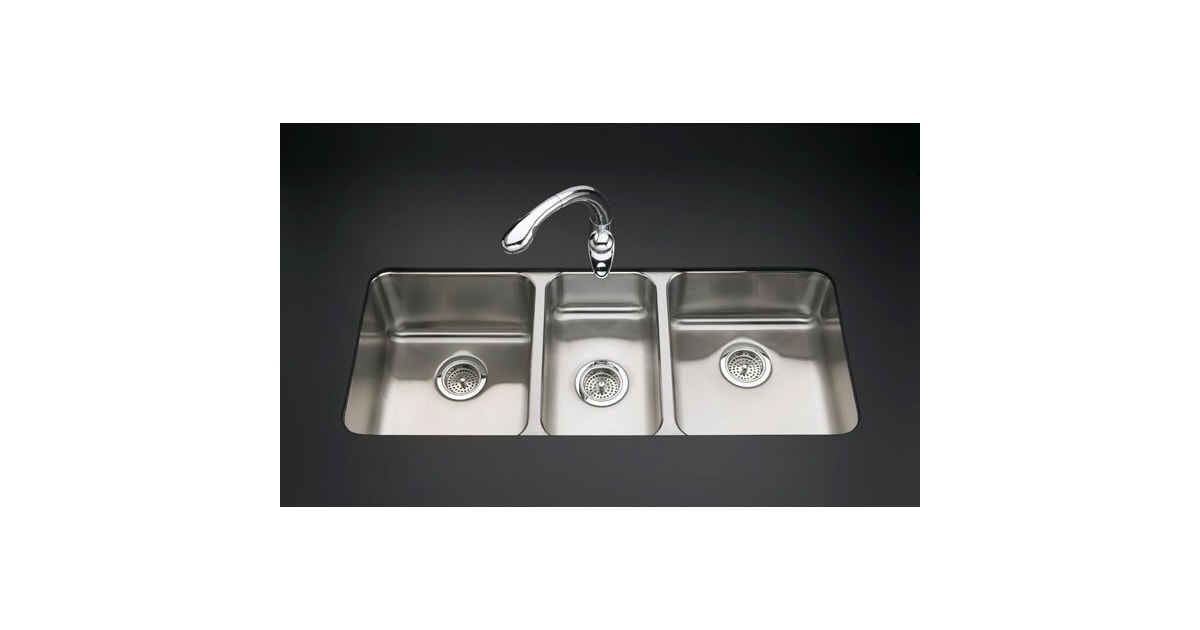 Kohler K3168NA Triple Basin Stainless Steel Kitchen Sink
