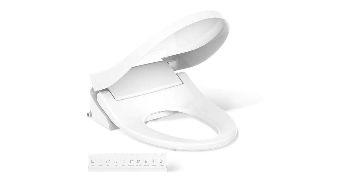 Kohler K-28119-0 PureWash E815 Elongated Bidet Seat with Tactile Remote ...