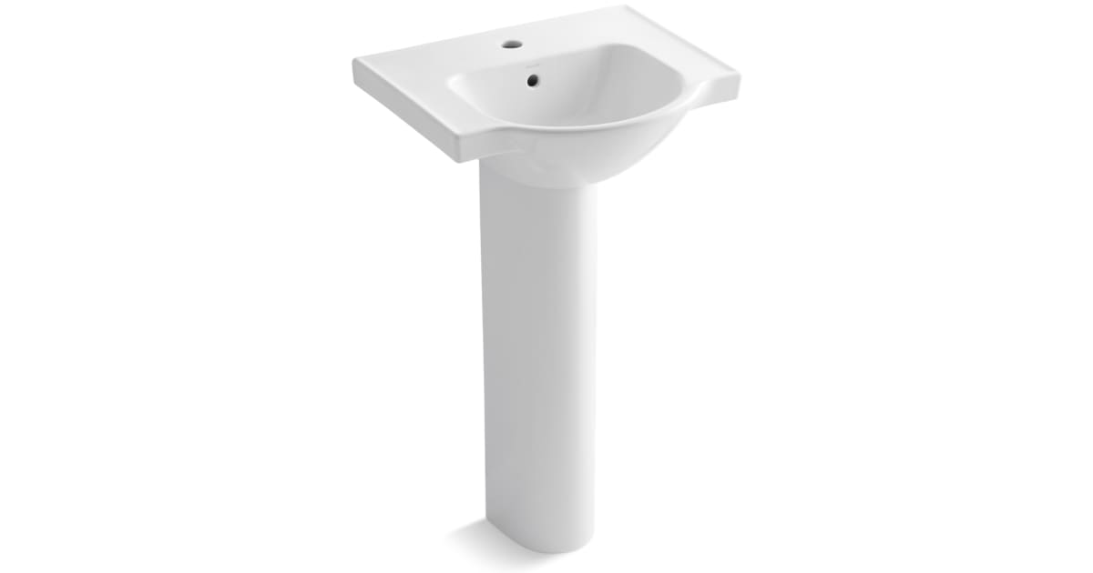 Kohler K526510 Veer 21" Pedestal Bathroom Sink with One