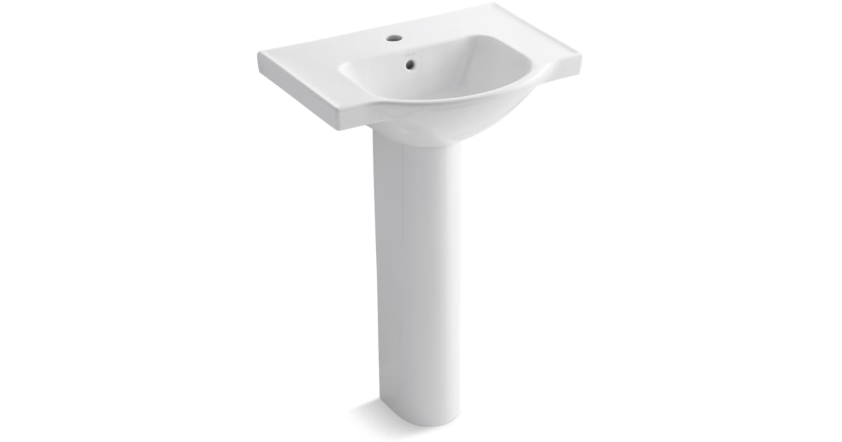 Kohler K526610 Veer 24" Pedestal Bathroom Sink with One