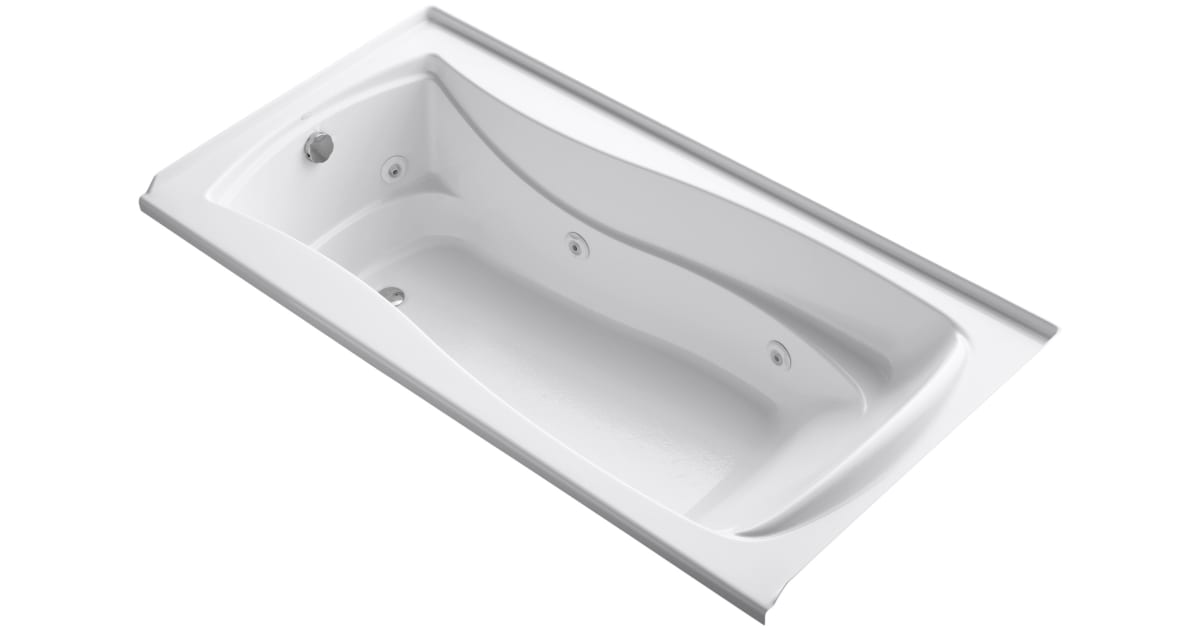 Kohler K-1257-LH-0 Mariposa Collection 72" Three Wall Alcove Jetted ...