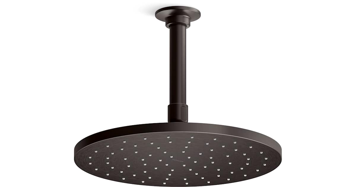 KOHLER 1-Spray Patterns 10 In. Ceiling Mount Fixed Shower Head In Vibrant Brushed Bronze K 13689 Bv