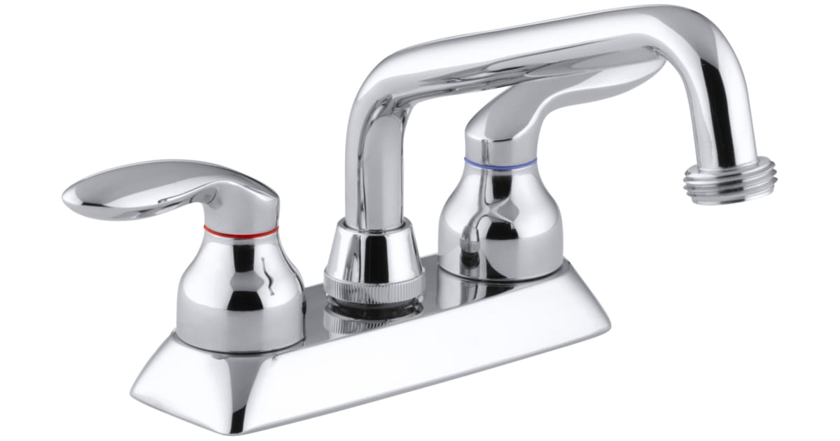 Kohler K-15271-4-CP Coralais Double Handle Laundry Faucet with Threaded ...