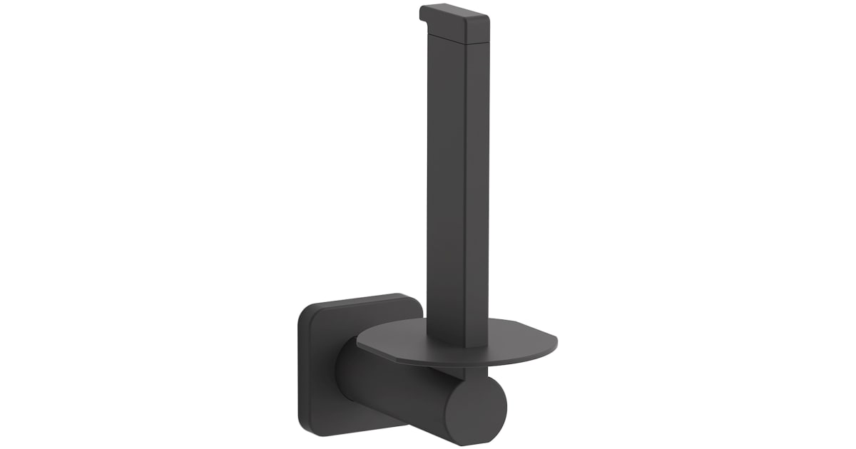 Kohler K-23528-BL Matte Black Parallel Wall Mounted Pivoting Toilet Paper  Holder 