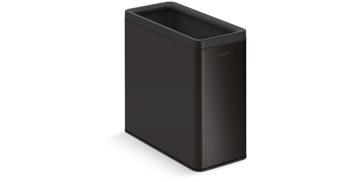 KOHLER Black Stainless Steel Wastebasket 20956-BST At