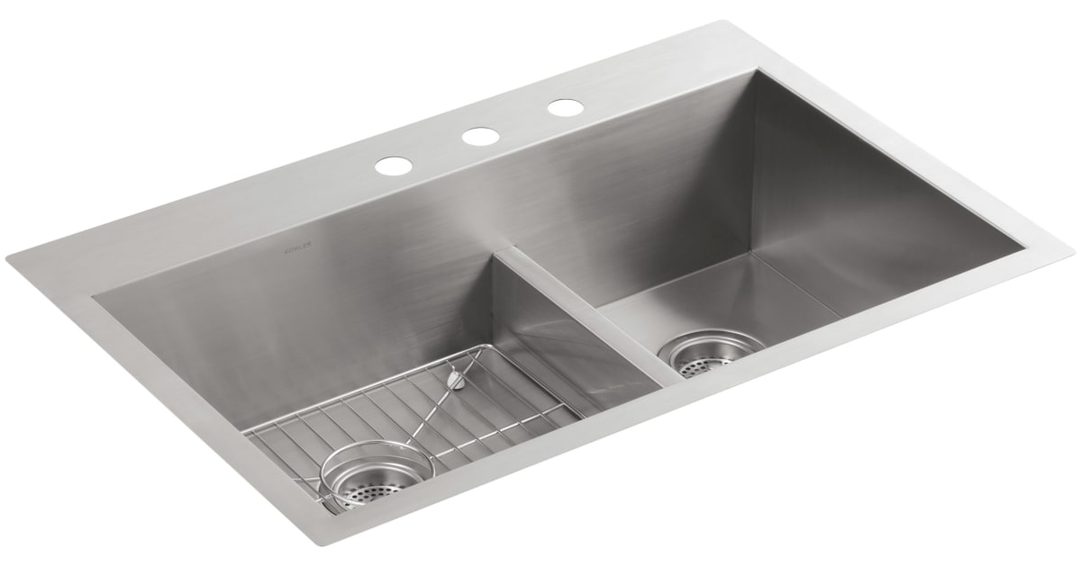 Kohler K38393NA Vault 33" Double Basin