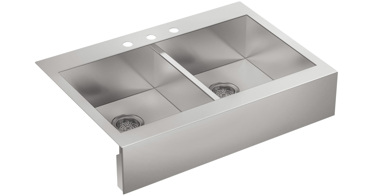 Kohler K-3944-3-NA Vault 36" Double Basin | Build.com