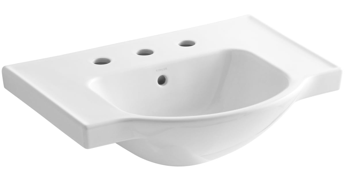 Kohler K524880 Veer 24" Pedestal Bathroom Sink with