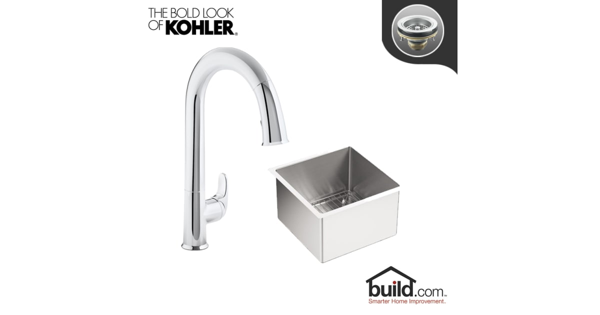 Kohler K5287/K72218CP Strive Kitchen Kit with 15"