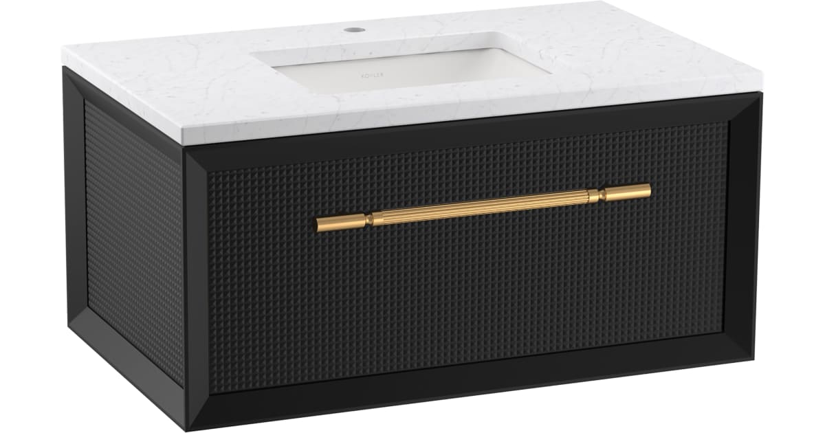 Kohler K-CM33562-BD1-GL7 Enivo 36" Wall Mounted Single Basin Vanity Set