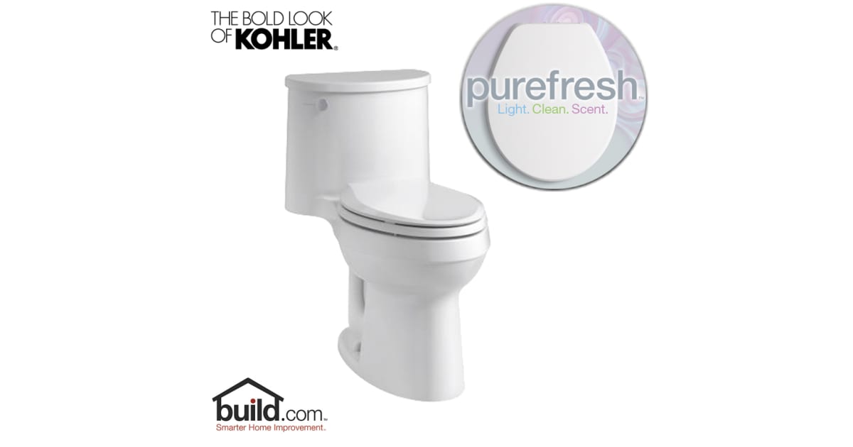 Kohler PureFresh K-3946 Adair 1.28 GPF Elongated One-Piece Elongated ...