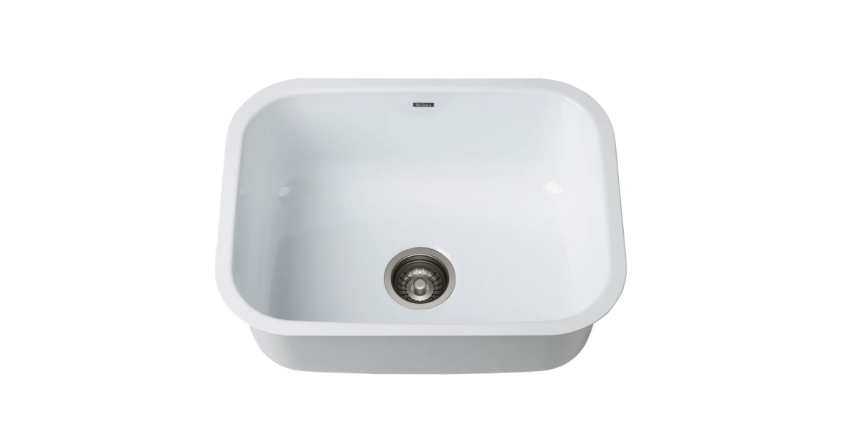 Kraus KEU-14WHITE Pintura 16 Gauge Undermount Single Bowl Enameled Stainless Steel Kitchen Sink, 31 2-inch, White - 5