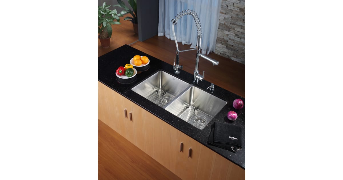 kraus khu102 33 standart pro double bowl kitchen sink