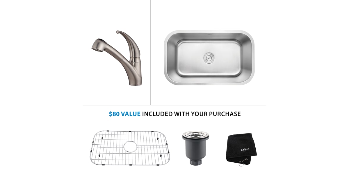 Kraus KBU14KPF2110 Kitchen Combo 311/2" Undermount