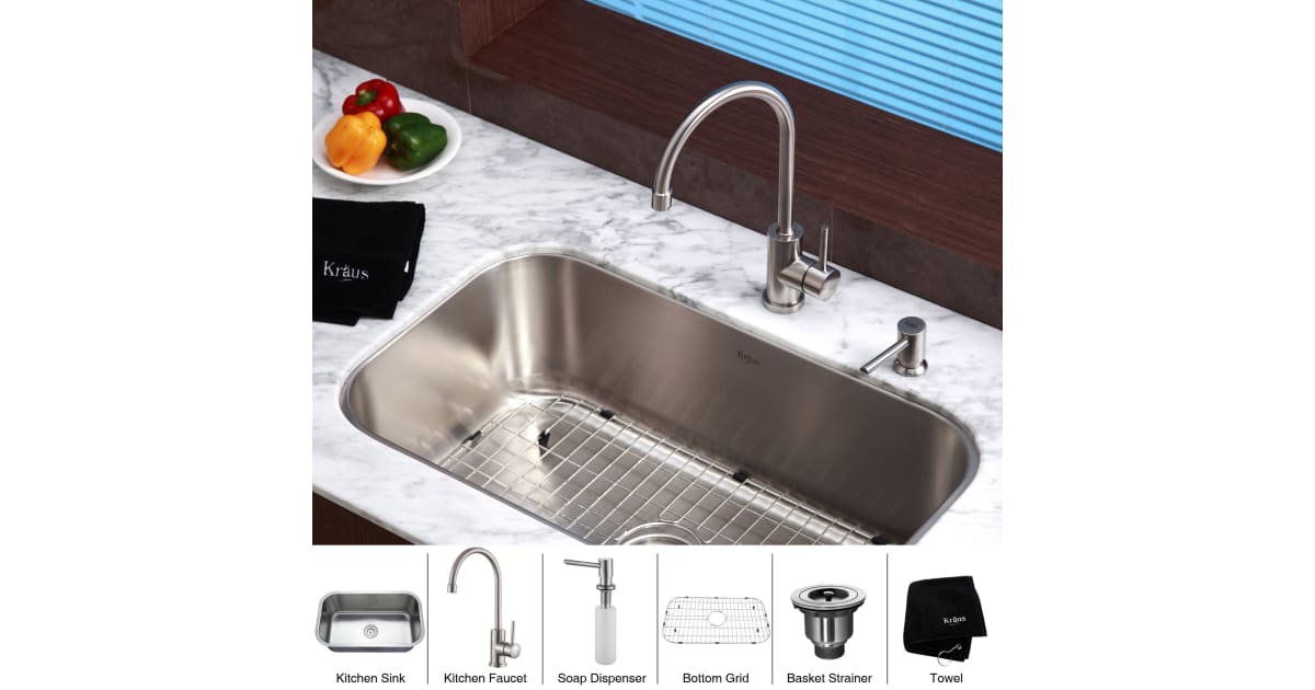 Kraus KBU14KPF2160SD20 Kitchen Combo 311/2"