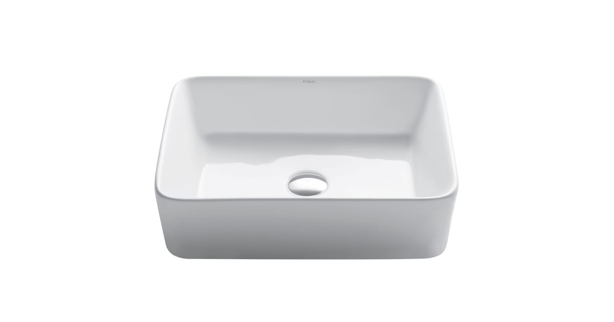 kraus viva white ceramic vessel square bathroom sink