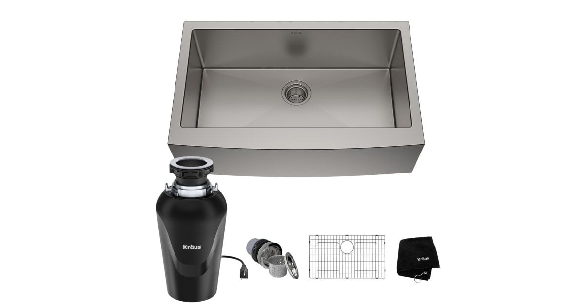 kraus standart pro stainless steel farmhouse kitchen sink khf